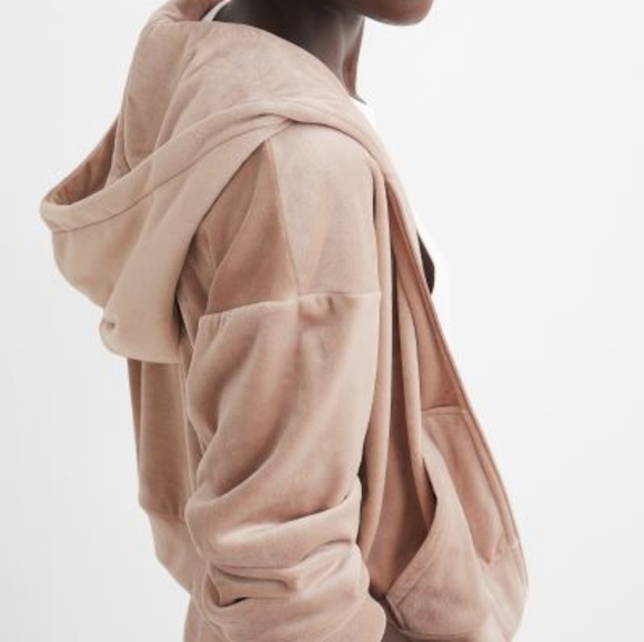 XS/S Velour Pink zip-through hoodie H&M - Picture 3 of 12
